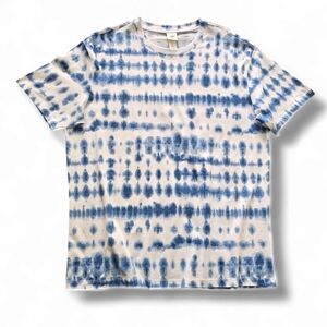 H&M Blue & White Short Sleeve Tie-Dye T-Shirt Size Large